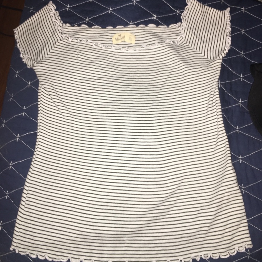 stripe off the shoulder top